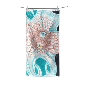 Octopus Ink Orange Teal Ii Polycotton Towel 30 × 60 Home Decor