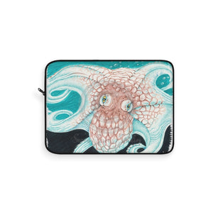 Octopus Ink Orange Teal Laptop Sleeve 15