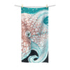 Octopus Ink Orange Teal Polycotton Towel 30 × 60 Home Decor
