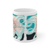 Octopus Ink Orange Teal Splash Mug 11Oz