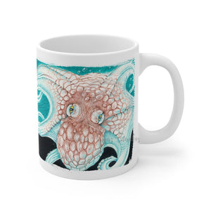 Octopus Ink Orange Teal Splash Mug 11Oz