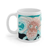 Octopus Ink Orange Teal Splash Mug 11Oz