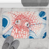 Octopus Ink Red Blue Bath Mat Home Decor