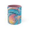 Octopus Kraken Rainbow Dance Watercolor Vintage Map Accent Coffee Mug 11Oz
