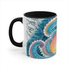 Octopus Kraken Rainbow Dance Watercolor Vintage Map Accent Coffee Mug 11Oz