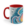 Octopus Kraken Rainbow Dance Watercolor Vintage Map Accent Coffee Mug 11Oz