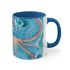 Octopus Kraken Rainbow Dance Watercolor Vintage Map Accent Coffee Mug 11Oz