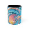 Octopus Kraken Rainbow Dance Watercolor Vintage Map Accent Coffee Mug 11Oz Black /