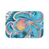 Octopus Kraken Rainbow Dance Watercolor Vintage Map Bath Mat 24 × 17 Home Decor