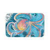 Octopus Kraken Rainbow Dance Watercolor Vintage Map Bath Mat 34 × 21 Home Decor