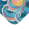 Octopus Kraken Rainbow Dance Watercolor Vintage Map Bath Mat Home Decor