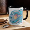 Octopus Kraken Rainbow Teal Dance Watercolor Art Accent Coffee Mug 11Oz