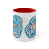Octopus Kraken Rainbow Teal Dance Watercolor Art Accent Coffee Mug 11Oz Red /