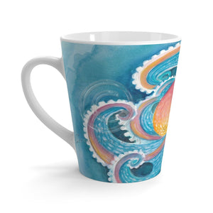 Octopus Kraken Rainbow Teal Dance Watercolor Art Latte Mug 12Oz Mug