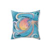 Octopus Kraken Rainbow Teal Dance Watercolor Art Square Pillow 14 × Home Decor