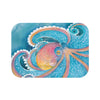 Octopus Kraken Rainbow Teal Dance Watercolor Bath Mat 24 × 17 Home Decor