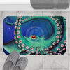 Octopus Nebula Galaxy Teal Art Bath Mat Home Decor