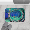 Octopus Nebula Galaxy Teal Art Bath Mat Home Decor