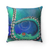 Octopus Nebula Galaxy Teal Art Square Pillow 14 × Home Decor