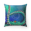 Octopus Nebula Galaxy Teal Art Square Pillow Home Decor