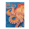 Octopus Orange Red Watercolor Blue Velveteen Plush Blanket 30 × 40 All Over Prints