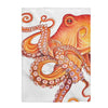 Octopus Orange Red Watercolor White Velveteen Plush Blanket 30 × 40 All Over Prints