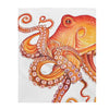 Octopus Orange Red Watercolor White Velveteen Plush Blanket 50 × 60 All Over Prints