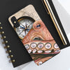 Octopus Pale Red Compass Vintage Map Beige Nautical Case Mate Tough Phone Cases