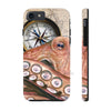 Octopus Pale Red Compass Vintage Map Beige Nautical Case Mate Tough Phone Cases Iphone 7 8