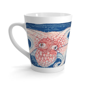 Octopus Red Blue Ink Latte Mug 12Oz Mug