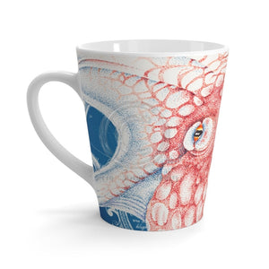 Octopus Red Blue Map Ink Latte Mug 12Oz Mug