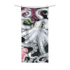 Octopus Roses Pink Black Ink Polycotton Towel 36X72 Home Decor