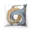 Octopus Steel Blue Tentacles White Art Ii Square Pillow Home Decor