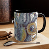 Octopus Steel Blue Vintage Map Watercolor On White Art Accent Coffee Mug 11Oz