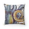 Octopus Steel Blue Vintage Map White Art Ii Square Pillow Home Decor