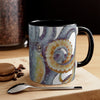 Octopus Steel Blue Watercolor On White Art Accent Coffee Mug 11Oz