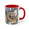 Octopus Steel Blue Watercolor On White Art Accent Coffee Mug 11Oz