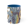 Octopus Steel Blue Watercolor On White Art Accent Coffee Mug 11Oz