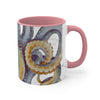 Octopus Steel Blue Watercolor On White Art Accent Coffee Mug 11Oz