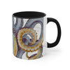 Octopus Steel Blue Watercolor On White Art Accent Coffee Mug 11Oz