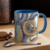 Octopus Steel Blue Watercolor On White Art Accent Coffee Mug 11Oz