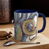 Octopus Steel Blue Watercolor On White Art Accent Coffee Mug 11Oz
