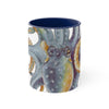 Octopus Steel Blue Watercolor On White Art Accent Coffee Mug 11Oz Navy /