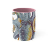 Octopus Steel Blue Watercolor On White Art Accent Coffee Mug 11Oz Pink /