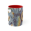 Octopus Steel Blue Watercolor On White Art Accent Coffee Mug 11Oz Red /