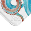 Octopus Teal Blue Red Tentacles Art Bath Mat Home Decor