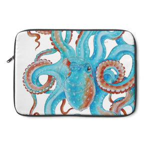 Octopus Teal Blue Red Tentacles Art Laptop Sleeve 13