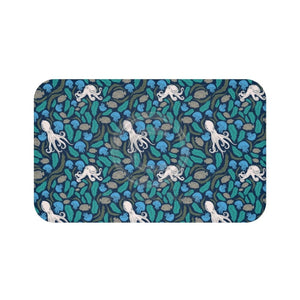 Octopus Teal Pattern Bath Mat Large 34X21 Home Decor