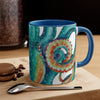 Octopus Teal Watercolor On White Art Accent Coffee Mug 11Oz