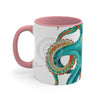 Octopus Teal Watercolor On White Art Accent Coffee Mug 11Oz